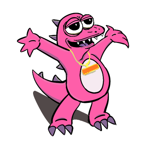 Spike holding his arms up with a smile on his face